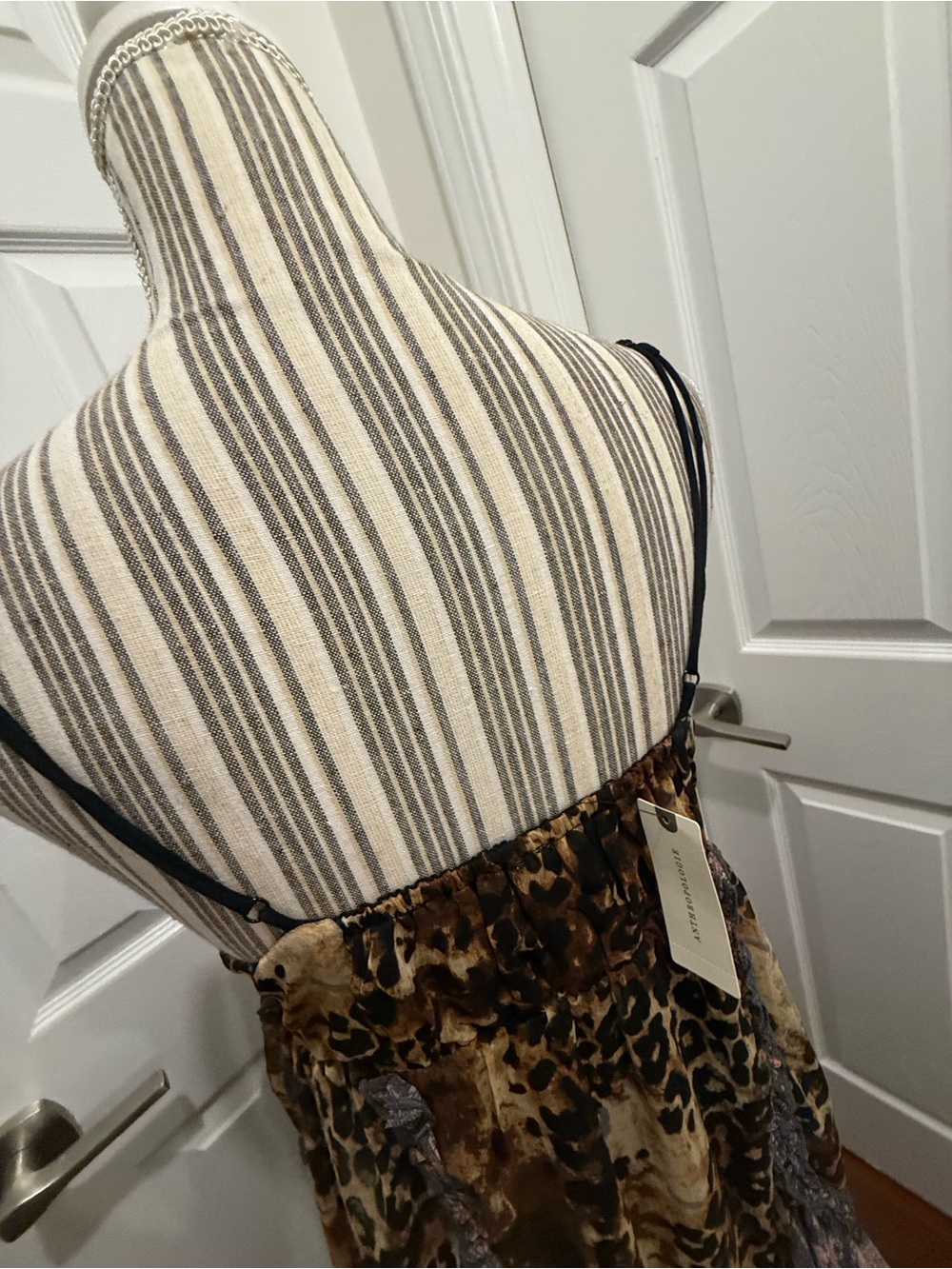 Anthropologie Ruffled Chiffon Maxi Dress leopard print and tiered ruffles Sm NWT - Picture 9 of 10